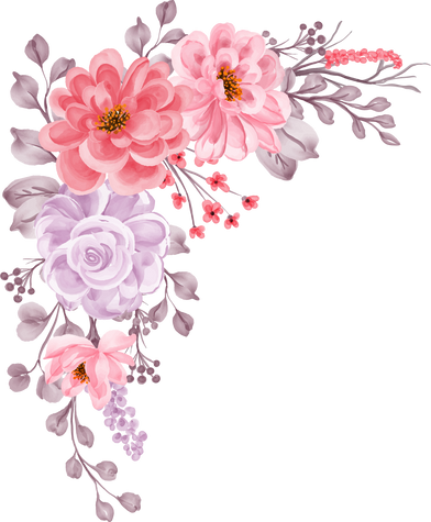 flower arrangement of flower peach and lilac